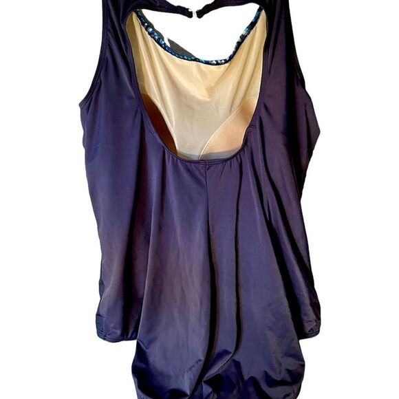 SWIMWUITS FOR ALL ONE PIECE NAVY WITH BUBBLE PRINT SWIMSUIT SIZE 34. - Picture 3 of 8